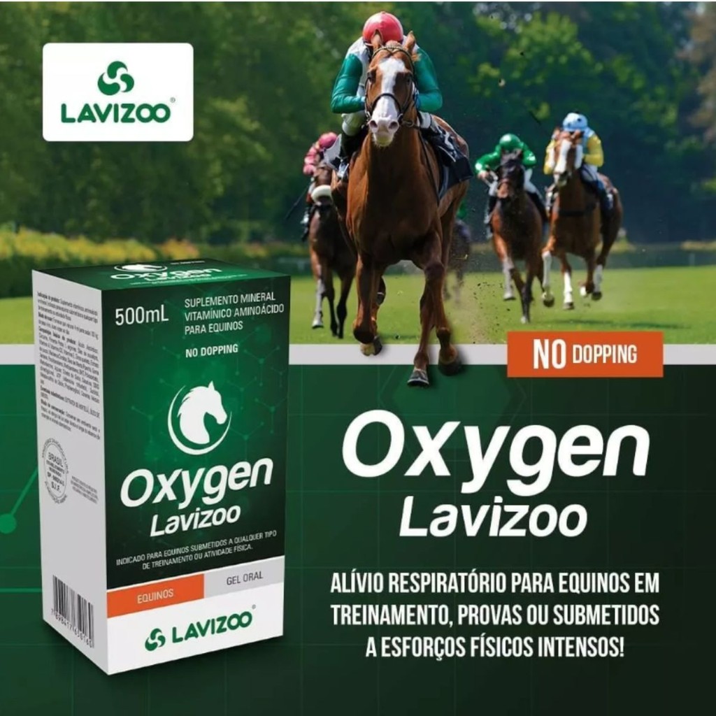Detalhes do Oxygen 500ml Termogênico Equinos Resistência e Força Lavizoo