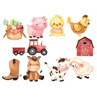 100 adesivos apliques adesivo fazendinha fazenda aquarela Toppers Tags Tubetes Docinhos Festa Enfeites para Aniversário APLIQUE TAG ADESIVO em Oferta na Shopee
