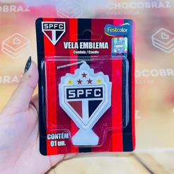VELA DE ANIVERSÁRIO TEMÁTICA SÃO PAULO FC - FESTCOLOR (CHOCO)