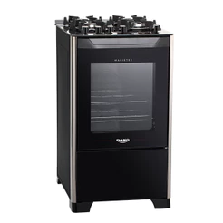 Fogão 4 Bocas a Gás Dako Magister com Acendimento Automático Mesa de Vidro Preto Bivolt
