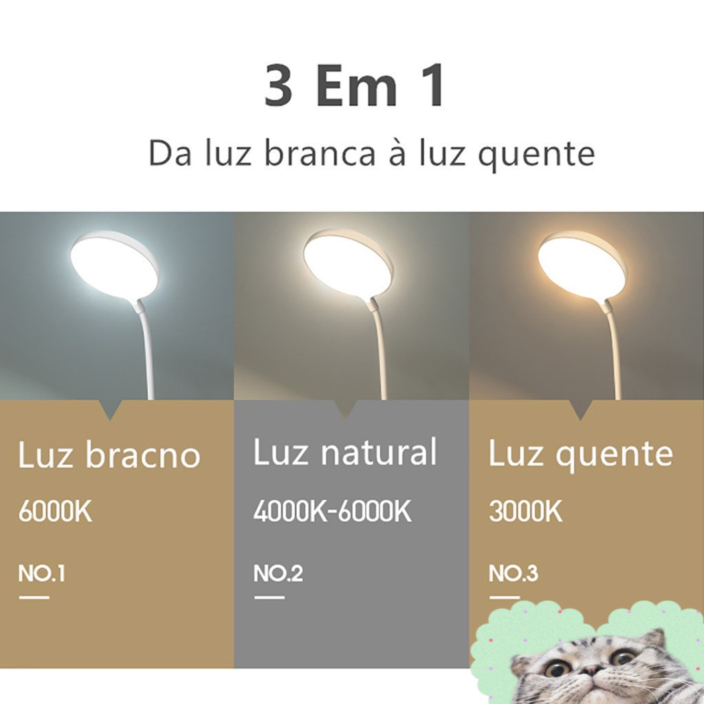 Luminária De Mesa Led Com Proteção Os Olhos Usb Iluminaria Abajur Lâmpada De Mesa Para Quarto em Oferta na Shopee