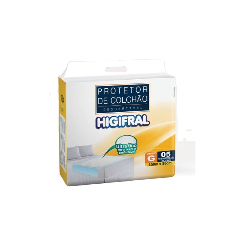 Protetor de Colchão Descartável Higifral Tamanho G - 5 Unidades