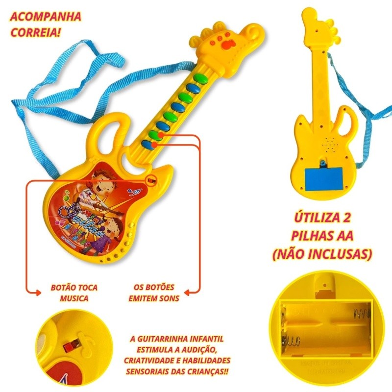 Mini Guitarra Musical Brinquedo Infantil Guitarrinha C/ Som