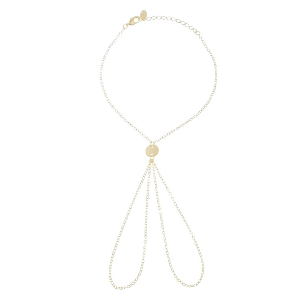 PULSEIRA DE MÃO SORAIA MINI MEDALHAS FOLHEADA A OURO 18K PIUKA