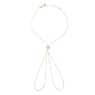 PULSEIRA DE MÃO SORAIA MINI MEDALHAS FOLHEADA A OURO 18K PIUKA
