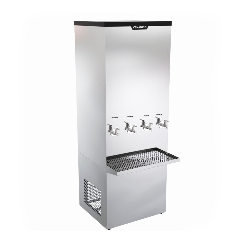 Bebedouro Refrigerado Industrial Inox de Coluna 200l 4 Torneiras Geladas Bi200l 127v - Ve…