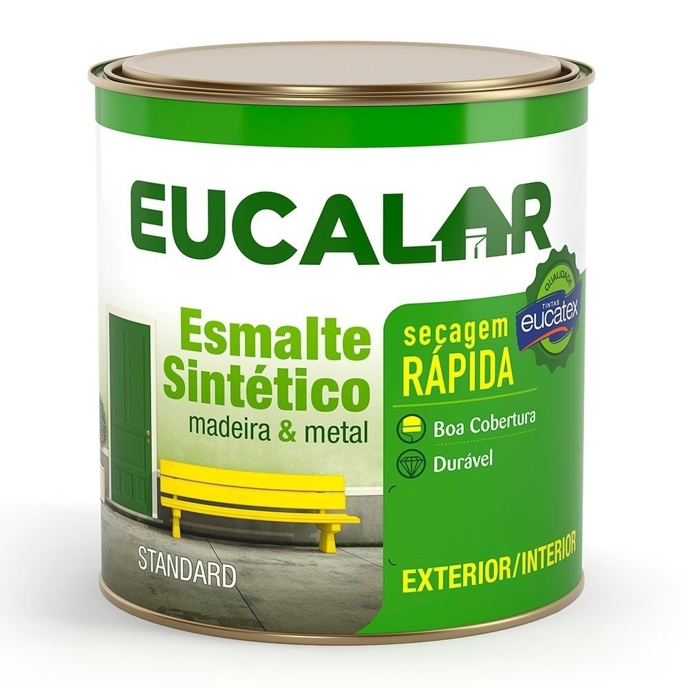 Tinta Esmalte Eucalar Brilhante 900ml Preto - Home & Living