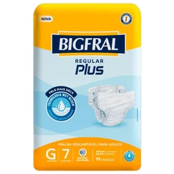 Fralda Geriátrica Bigfral Regular Plus Tamanho G 7 Unidades