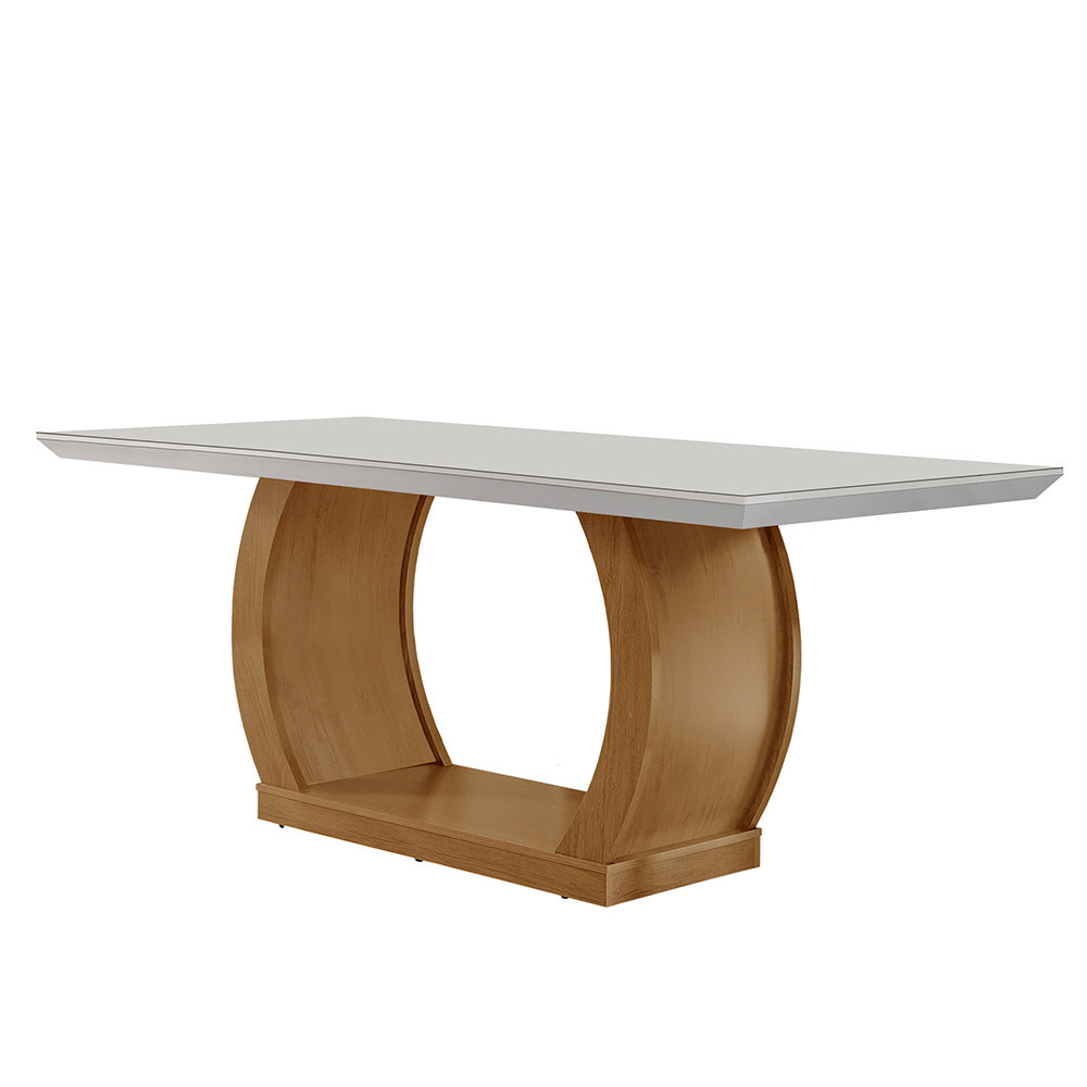 Mesa para Sala de Jantar Milena 180cm Em MDF e Vidro em Oferta na Shopee