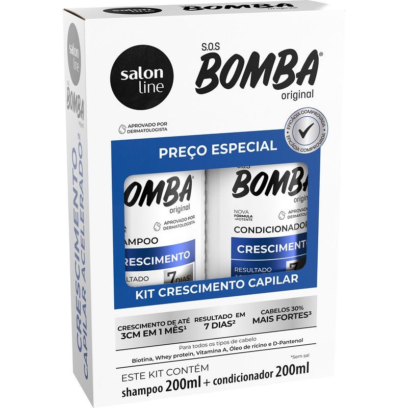 Kit Shampoo e Condicionador Bomba Original Salon Line 200ml