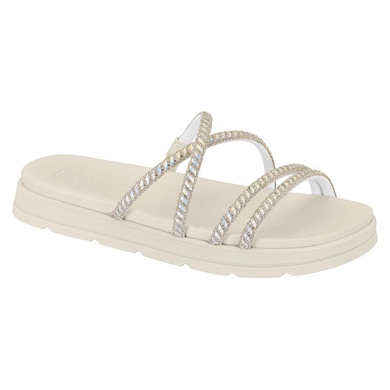 Sandália Papete Flatform Branco/Cristal/Prata/Holográfico/Branco Off Ref.: 5490.112
