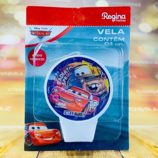 VELA  ANIVERSARIO FESTA DISNEY CARROS REGINA em Oferta na Shopee