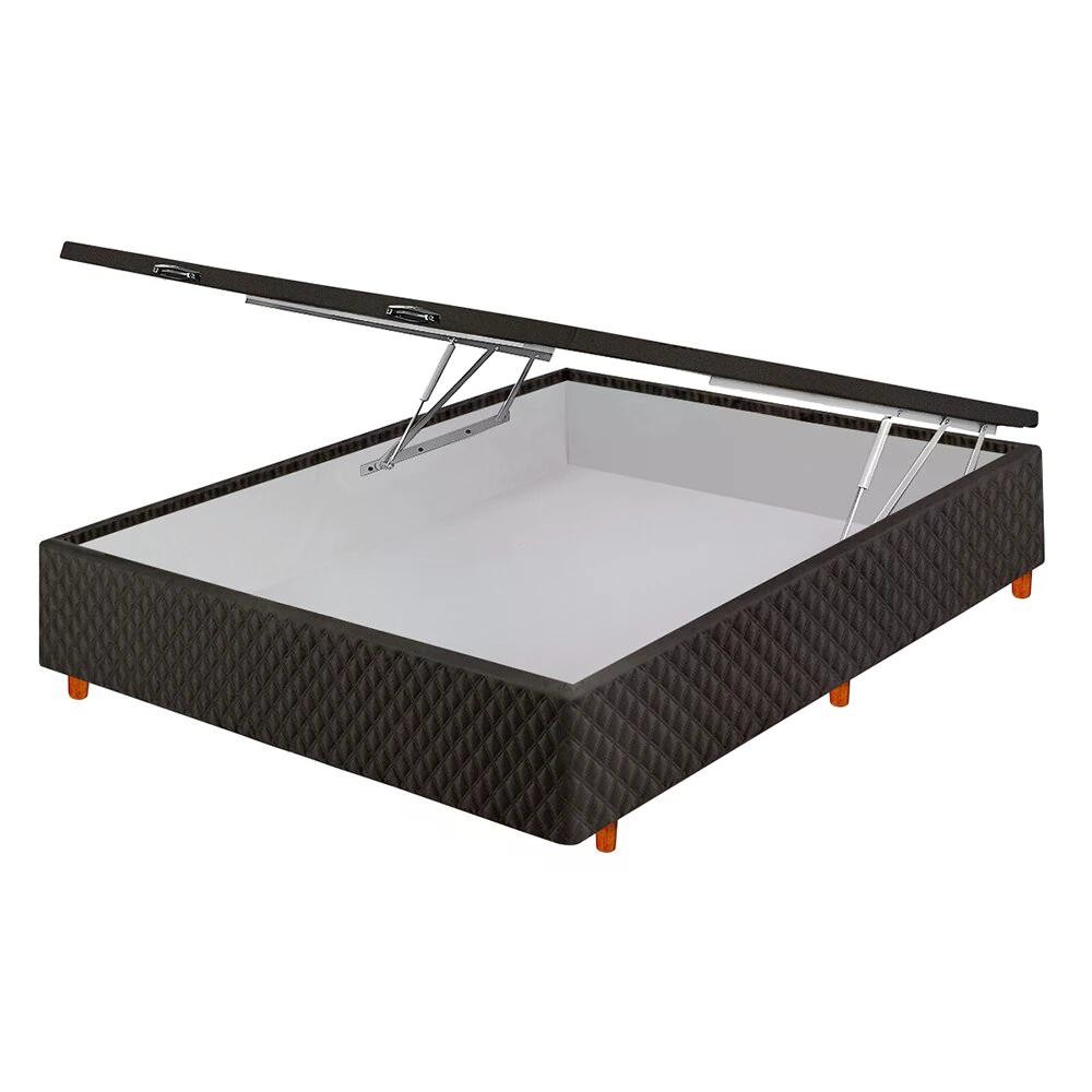 Base Box Baú Casal Cristalflex 138x188x44cm Suede Preto Espaço Extra Organização em Oferta na Shopee