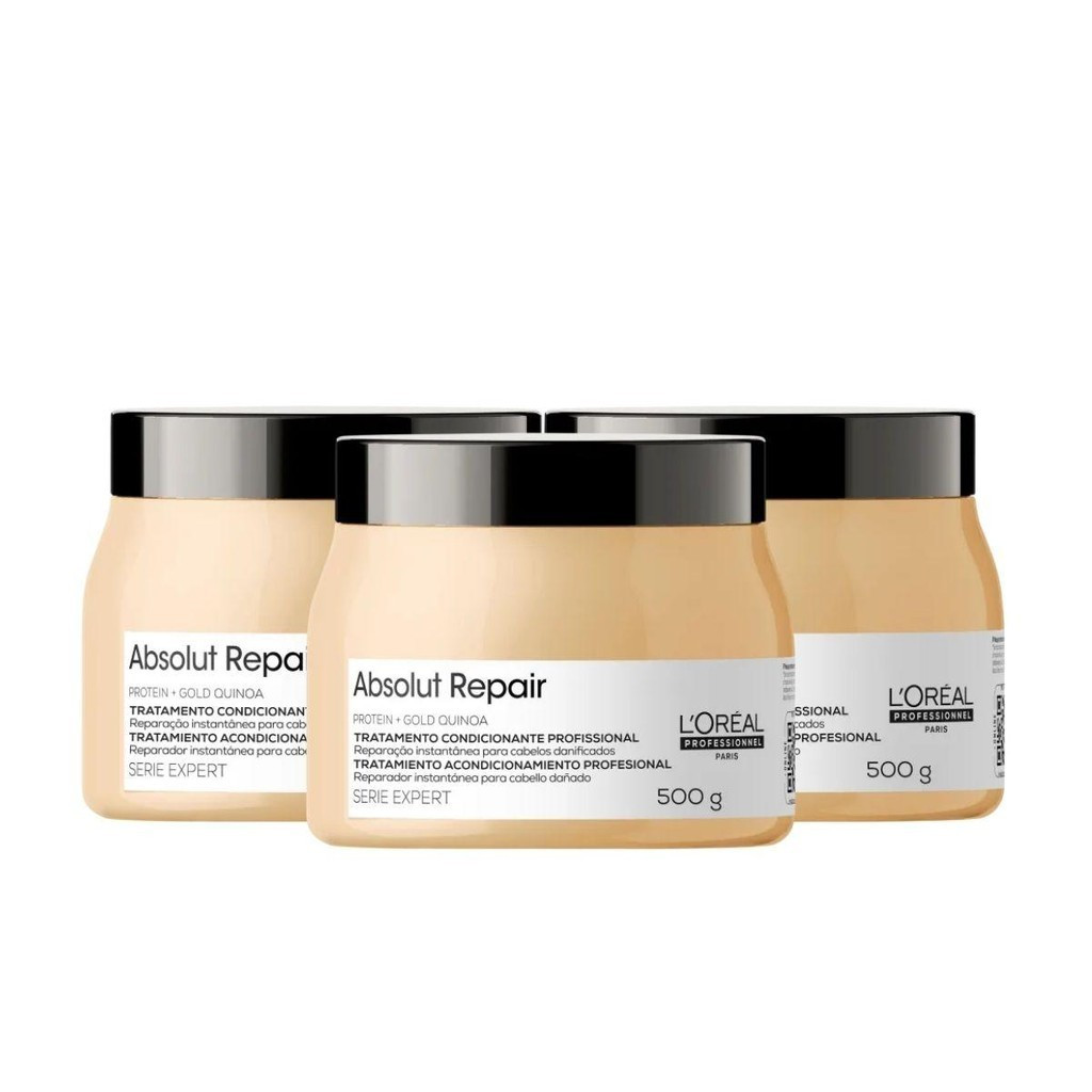 Kit L'Oréal 3 Máscaras Absolut Repair 500g – Produto Original