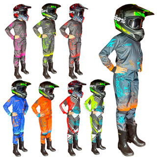 Conjunto Roupa Farda Motocross Infantil Trilha Off-road Cross Camisa+Calça Rugge