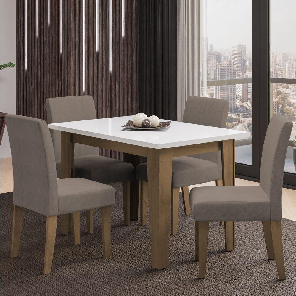 Conjunto de Mesa Sala de Jantar Miami  4 Cadeiras Trieste em Oferta na Shopee