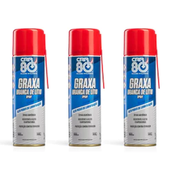 KIT 3 GRAXA BRANCA LÍTIO CAR 80 LUBRIFICANTE MULTIUSO E RESISTENTE