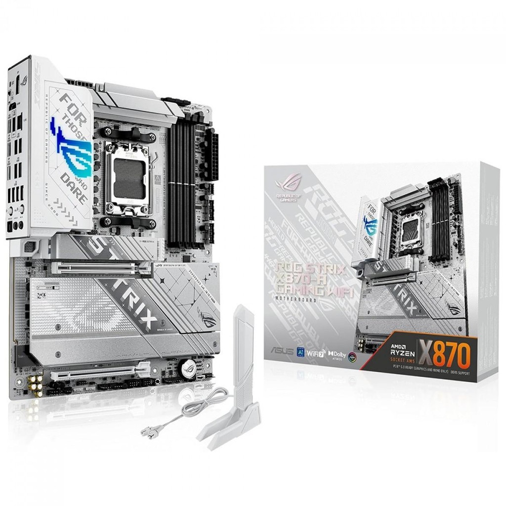 Placa Mãe Asus ROG Strix X870-A Gaming WiFi, Chipset X870, AMD AM5, ATX, DDR5, White