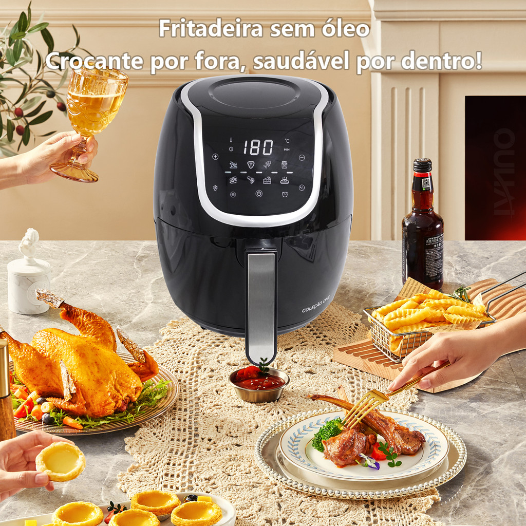 Fritadeira Sem Oleo Air Fryer Digital Facil E Rapido 5/5,5/6,5 Litro em Oferta na Shopee