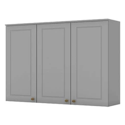 Armário Aéreo 3 Portas 120 Cm Americana Cinza – Henn