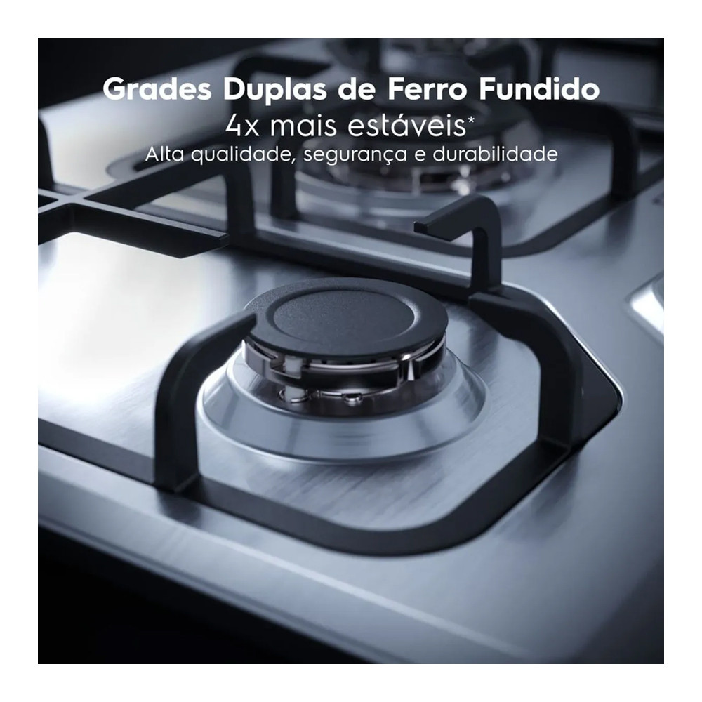 Cooktop Electrolux Experience 5 Bocas Inox a Gás KE5XC