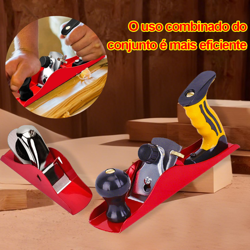 Kit Jogo De Plaina Manual 2 Peças Para Madeira Profissional  Pequenos Reparos Caseiros