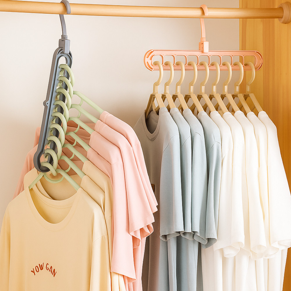 Cabide Magico Organizador Para Armário Cabides Magicos Multifuncional Guarda Roupas Cabideiro