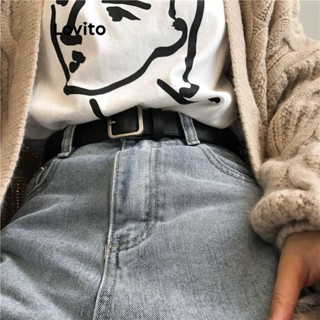 (Trendy) Lovito  Cinto Casual Liso Retrô Fino Cinto Estudante Elegante Cinto De Fivela Quadrada Para Mulheres LFA55308 em Oferta na Shopee