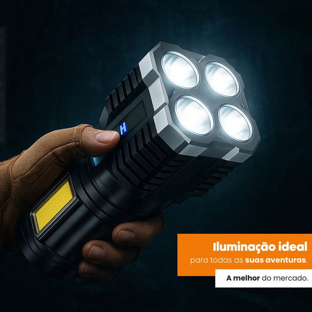 Lanterna USB recarregável|Resistência ultraLED multifuncional brilhante de 4 núcleos em Oferta na Shopee
