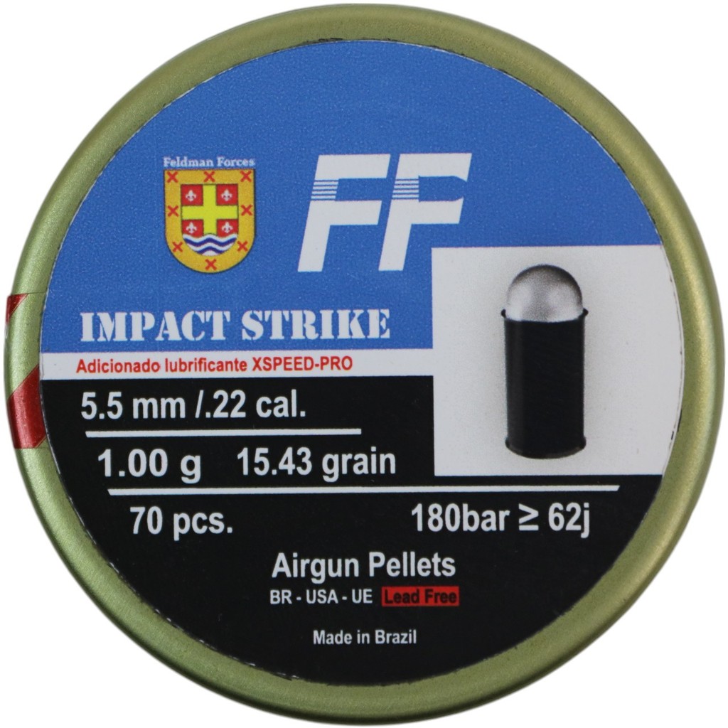 Chumbinho FF Impact Strike 5.5mm (.22) - 70un em Oferta na Shopee