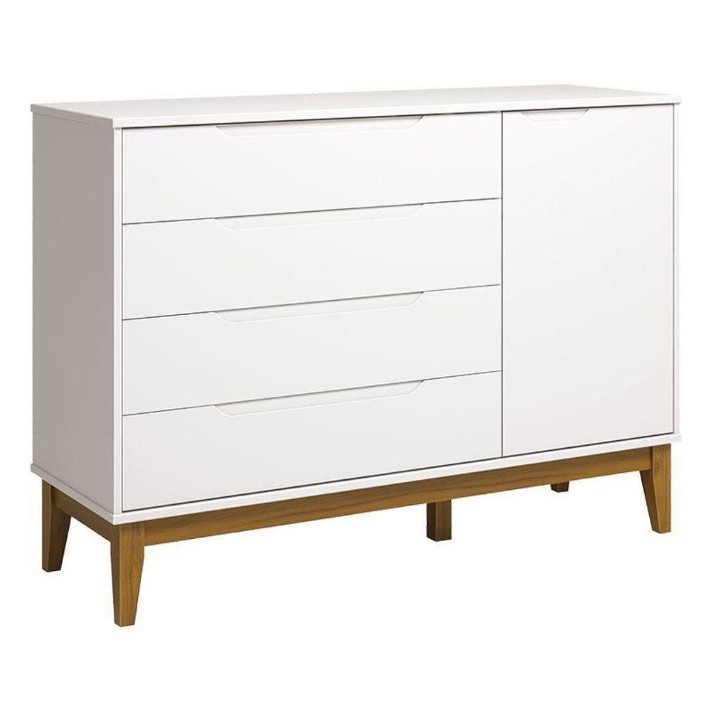 Cômoda Com Porta Classic Elfe Branco Acetinado Amadeirado - Reller em Oferta na Shopee