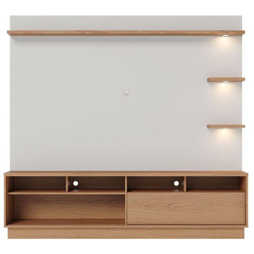 Estante Home Theater Campeche Freijó Off White Matte Colibri — imagem 2 de 2