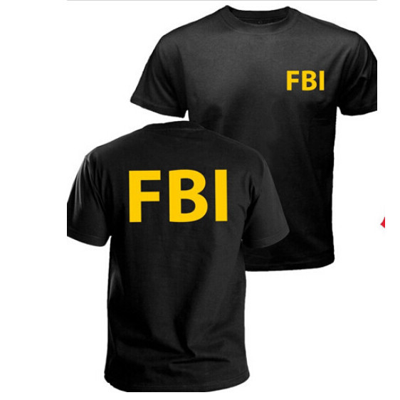 Fbi Camiseta Agente Serviço Secreto Cia Pessoal Masculino Frente E Traseira Impressão T Camisa Homem Manga Curta