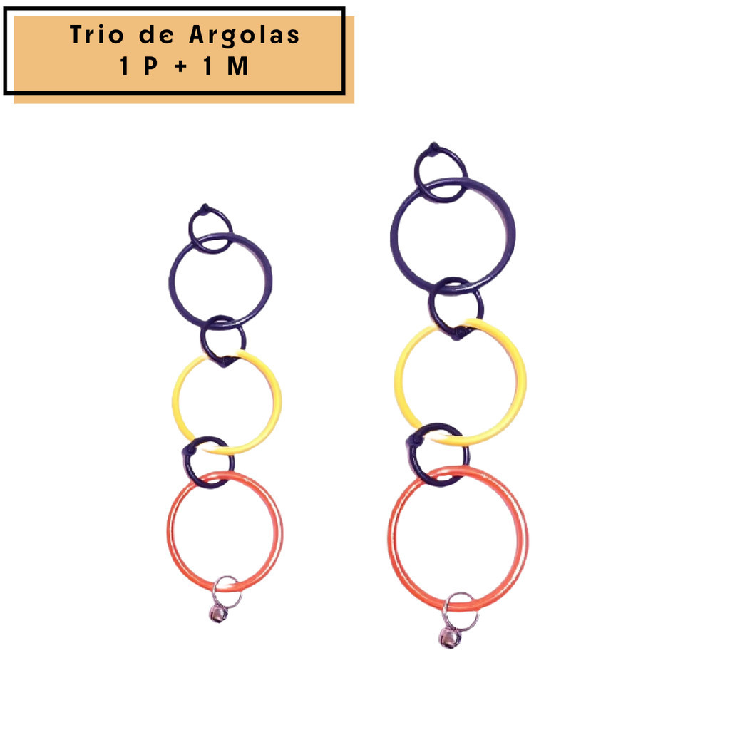 2 Brinquedos Argolas Balanço para Aves - P e M Periquito Agapornes