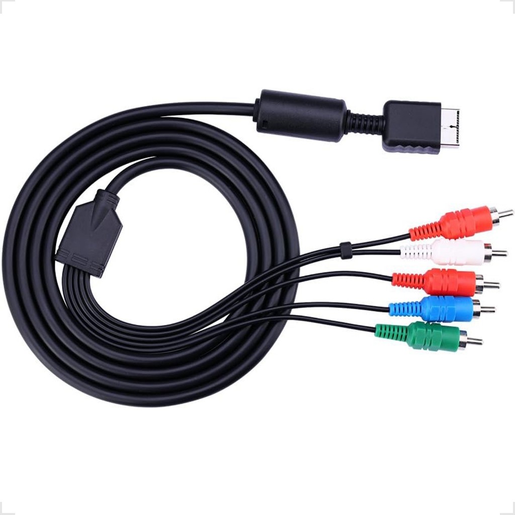 Cabo Vídeo Componente Alta Definição Hdtv Led E Lcd Compatível Para Playstation 2/3 Ps2 Ps3
