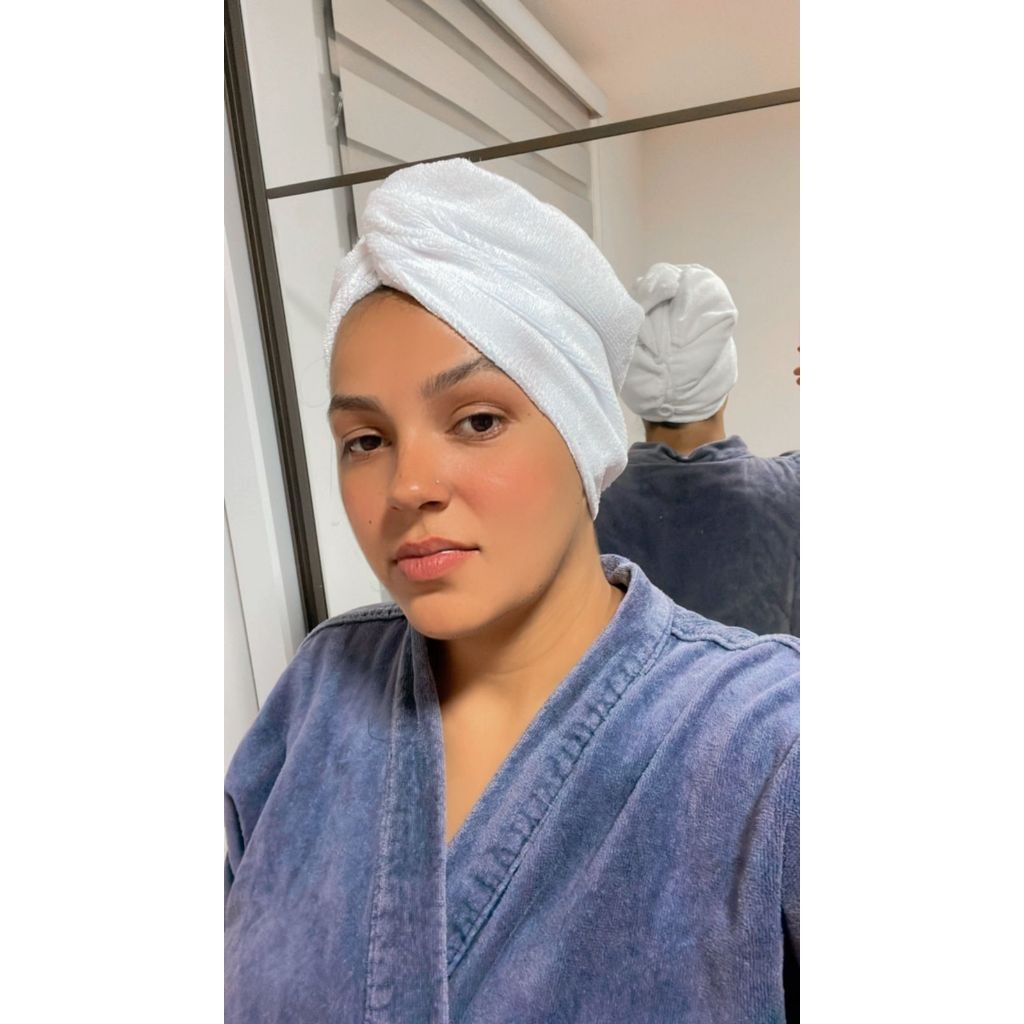 Toalha De Cabelo Kit 2 unidades Touca Para Banho Grossa Mágica Microfibra