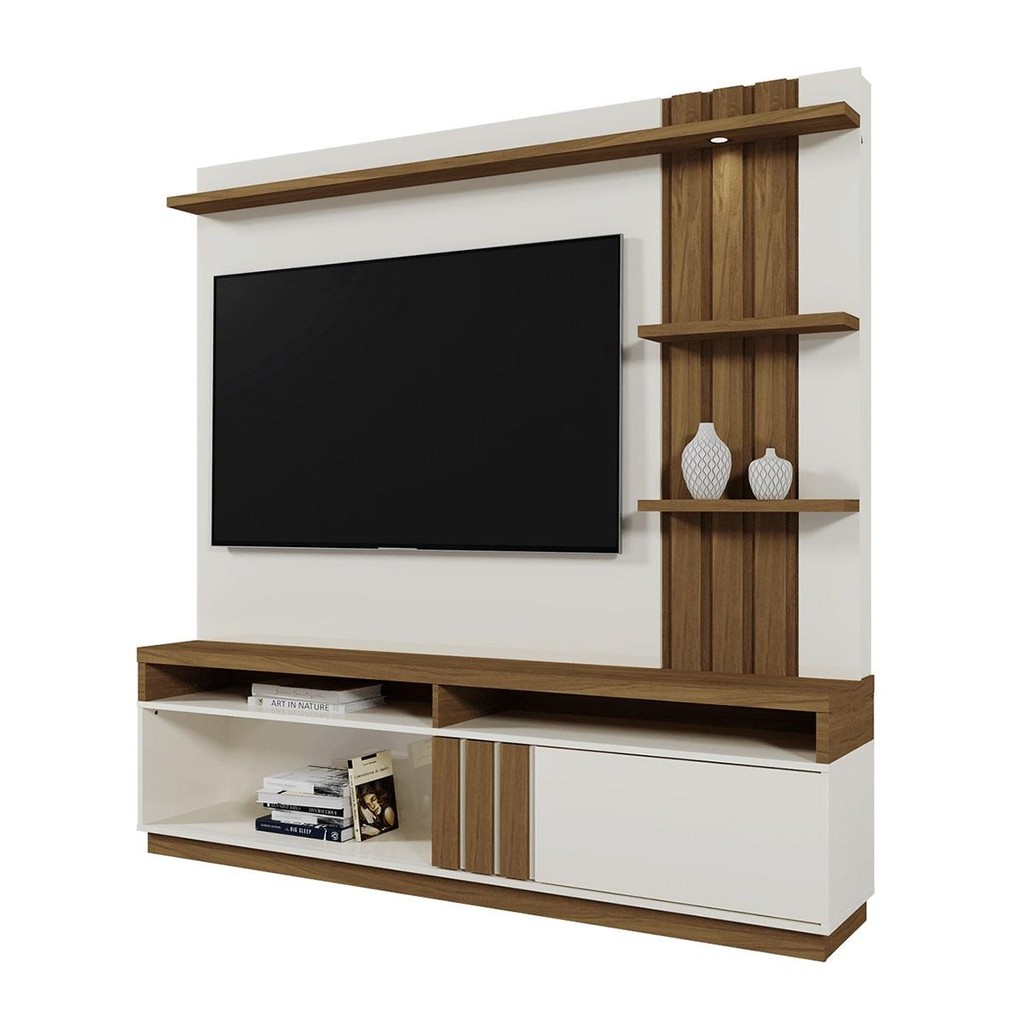 Home Mariana com LED e 1 Porta Ripada para TV até 55” em Oferta na Shopee