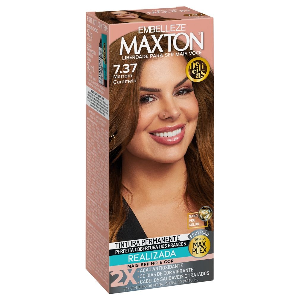 Tintura Maxton Creme Marrom Caramelo 7.37 - Beauty