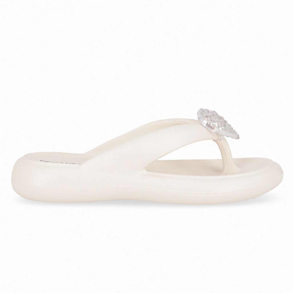 Chinelo Marshmallow com Enfeite Off White - Women Shoes