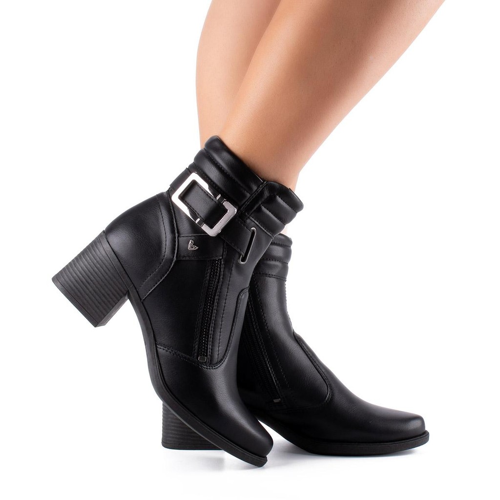 Bota Mississipi de Cano Curto Bico Fino Preta Feminina MC511