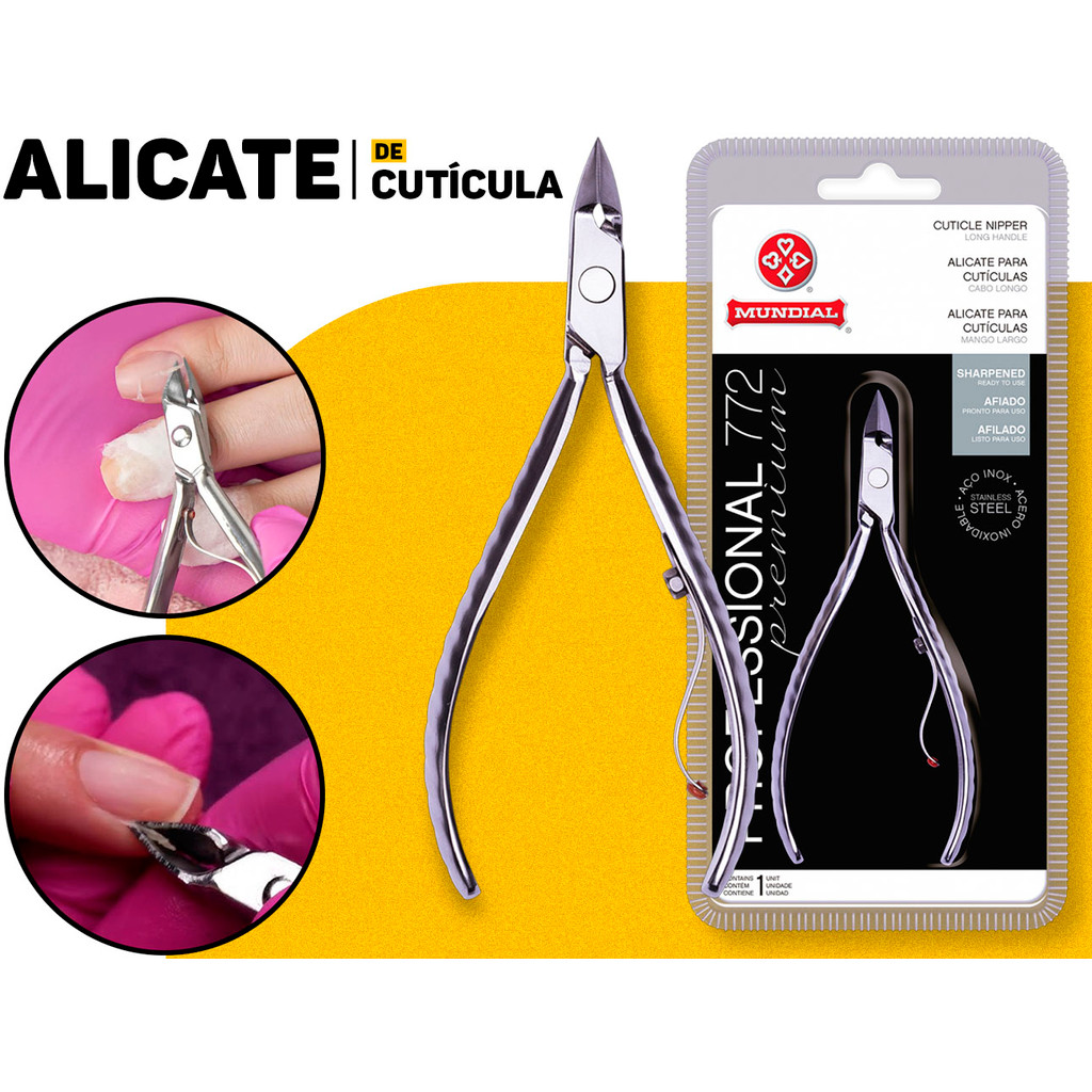 Alicate De Cutícula 772 Cabo Longo 11,5cm Profissional Premium Mundial em Oferta na Shopee
