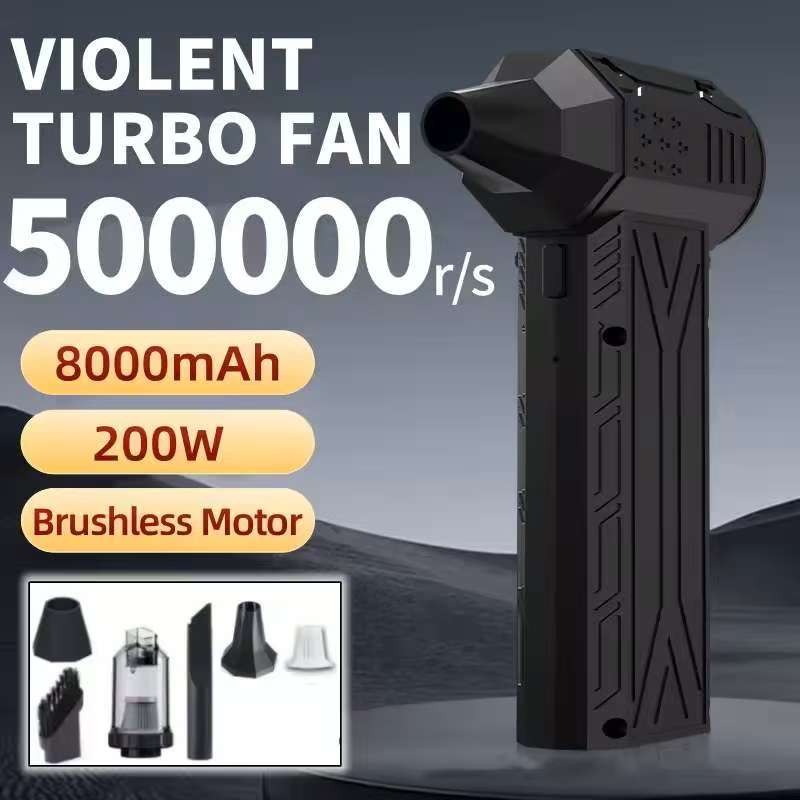 500000ventilador Violento Rpm , Soprador De Poeira , Sem Escova , Ultra Turbo , Display De Bateria A Jato , Ventilador P