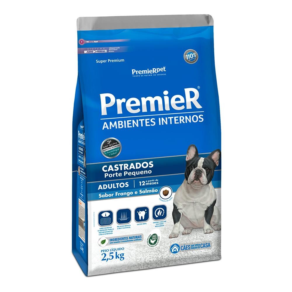 Premier Ambientes Internos Cão Porte Peq Frango/Salmão 2,5Kg