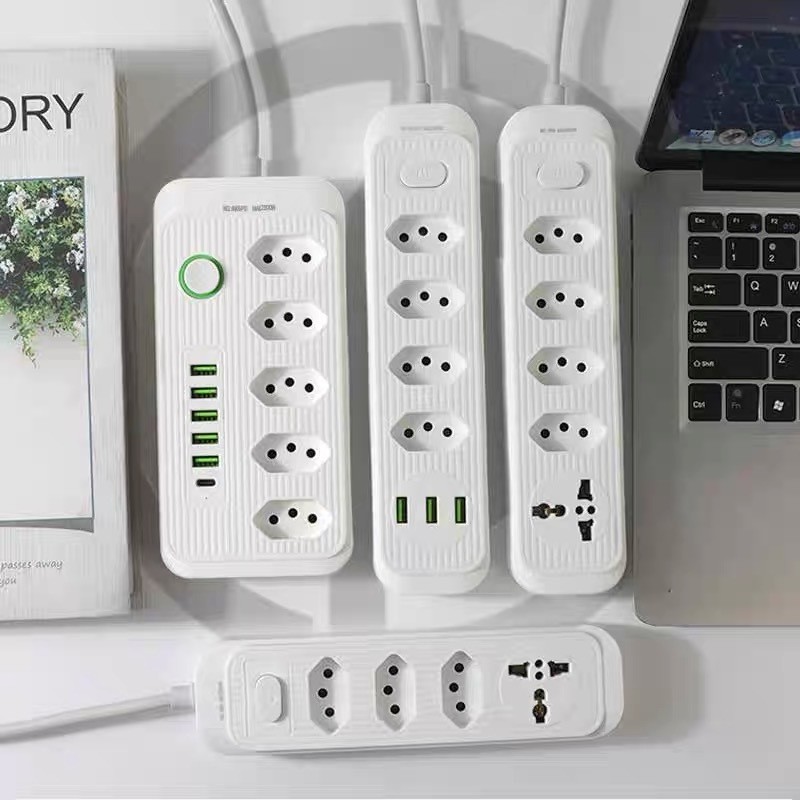Extensão Régua de 5 Tomadas 2 Tomadas Universal 2 Porta USB 1 Tipo-C 1,90m Bivolt em Oferta na Shopee