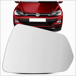 Lente Espelho Vidro Retrovisor Metalizada Com Base Fixada Polo 2017 a 2021 Virtus 2018 a 2021