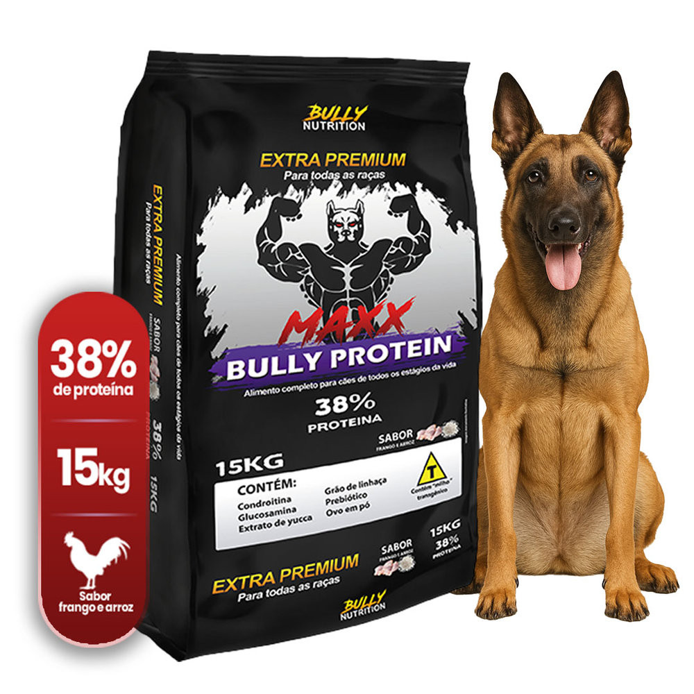 Ração Para Cachorros Pastor Alemão Maxx Protein Extra Premium 15Kg | Cachorro Forte