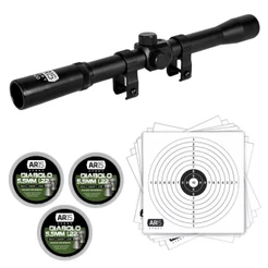 Luneta 4x20 Ar15 Sport + Rossi Sport 5.5mm + 100 Alvos De Papel