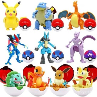 Bonecos Pokémon PokeBolas Pikachu/Charmander/Mewtwo/Greninja/Bulbasaur Articulados Figura De Ação