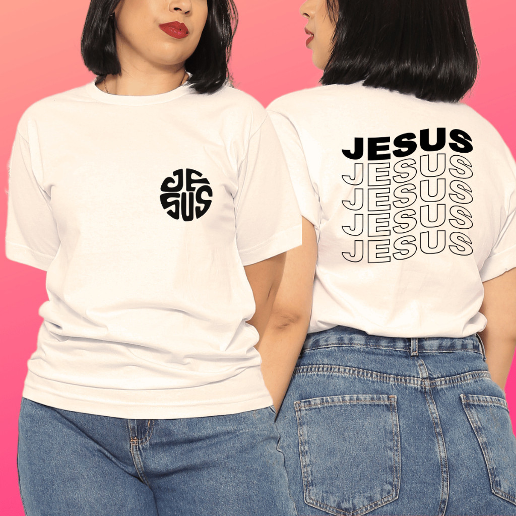 Camiseta Feminina Jesus Streetwear cristã - 100% Algodão em Oferta na Shopee