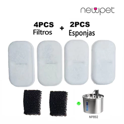 Newpet Filtros De Substituição Para Fonte De Água Gatos Aço Inoxidável Animais Domésticos Filtro De Carvão Ativado